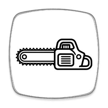 chainsaw - Square fridge magnet - white - Front