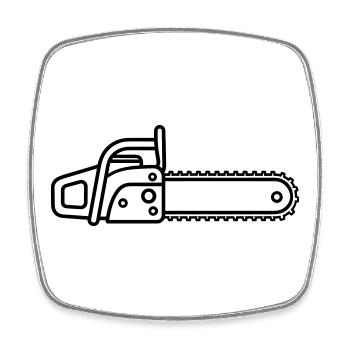 chainsaw - Square fridge magnet - white - Front