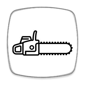 chainsaw - Square fridge magnet - white - Front