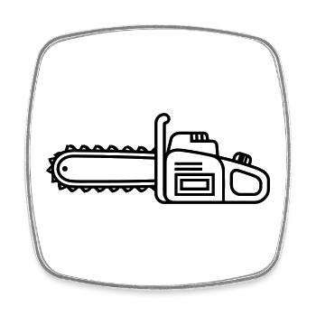 chainsaw - Square fridge magnet - white - Front