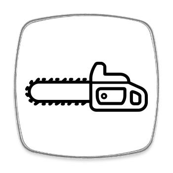 chainsaw - Square fridge magnet - white - Front