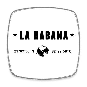 La Habana Cuba Coordinates Globe - Square fridge magnet - white - Front
