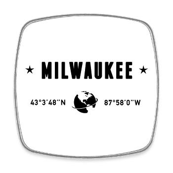 Milwaukee, Wisconsin, coordonnées GPS Globe - Magnet carré - blanc - Devant