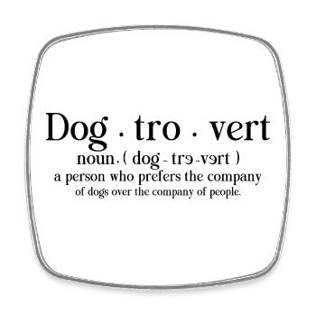 Dogtrovertiert Introvertiert Hundebesitzer - Viereckiger Kühlschrankmagnet - Weiß - Vorne