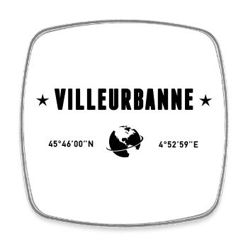 Villeurbanne France Coordonnées Gps Globe - Magnet carré - blanc - Devant