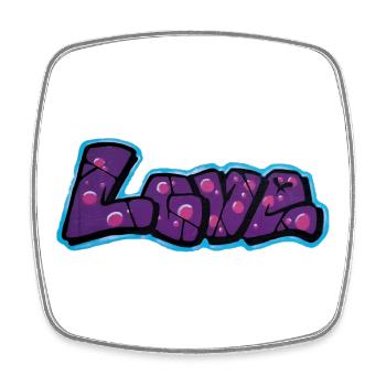Love Graffiti Bubbelbuchstaben - Square fridge magnet - white - Front