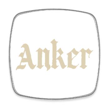 Anker Gothic Vintage Design - Viereckiger Kühlschrankmagnet - Weiß - Vorne