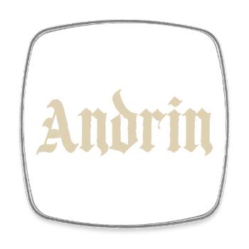 Andrin Gothic Schriftprint - Viereckiger Kühlschrankmagnet - Weiß - Vorne