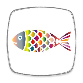 Colorful Fish | Colourful sea motif - Square fridge magnet - white - Front