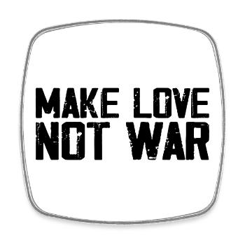 Make Love Not War | Grunge-Vintage-Friedenszitat - Viereckiger Kühlschrankmagnet - Weiß - Vorne