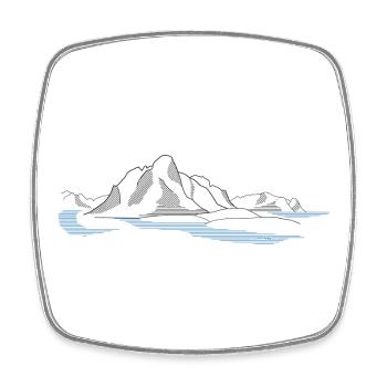 Pure Lofoten | Illustration du fjord de Norvège - Magnet carré - blanc - Devant