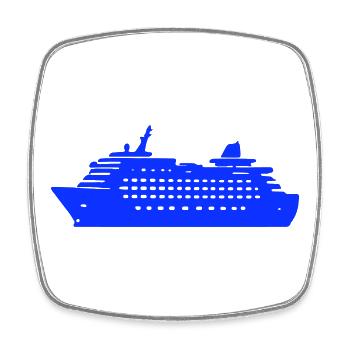 Silhouette de navire de croisière - Magnet carré - blanc - Devant