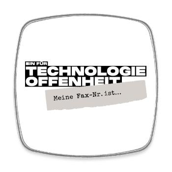 Bin für Technologieoffenheit – Meine Fax-Nr. ist… - Viereckiger Kühlschrankmagnet - Weiß - Vorne