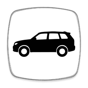 Car Silhouette - Square fridge magnet - white - Front