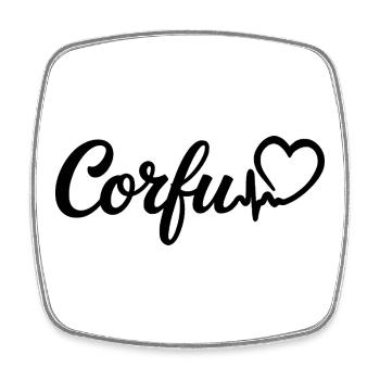 Corfu Heartbeat Greece Corfu Island - Square fridge magnet - white - Front