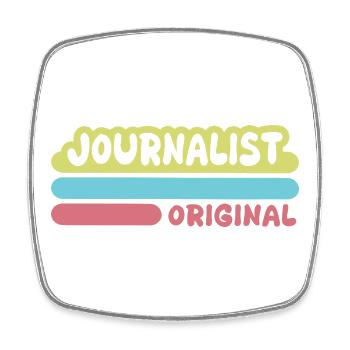 Journaliste dicté - Magnet carré - blanc - Devant