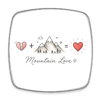 Mountains Heal the Heart | Hiking & Outdoor Design - Square fridge magnet - white - Front