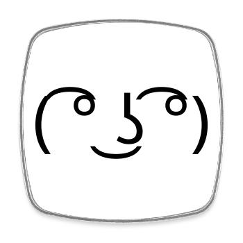 Émoticon Lenny Face ( ͡° ͜ʖ ͡°) Meme - Magnet carré - blanc - Devant