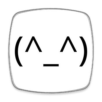 Happy Emoticon (^_^) Smile Classic - Square fridge magnet - white - Front
