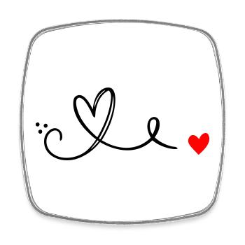 Herz Schnoerkel Line - Square fridge magnet - white - Front