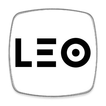 Prénom Leo - Magnet carré - blanc - Devant