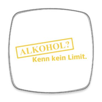 Alkohol? Kenn kein Limit - Viereckiger Kühlschrankmagnet - Weiß - Vorne