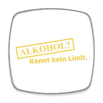 Alkohol? Kennt kein Limit - Viereckiger Kühlschrankmagnet - Weiß - Vorne