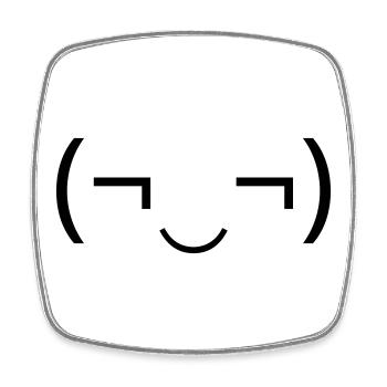 Émoticône espiègle (¬‿¬) sourire espiègle - Magnet carré - blanc - Devant