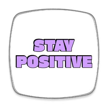 Reste positif, Texte rétro en gras - Magnet carré - blanc - Devant