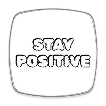 Stay Positive Cloud Typography - Square fridge magnet - white - Front