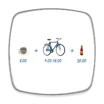 Café du matin Cycling Joie - Magnet carré - blanc - Devant