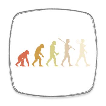 Évolution du tennis - Cadeau pour joueuse de tennis minimaliste - Magnet carré - blanc - Devant