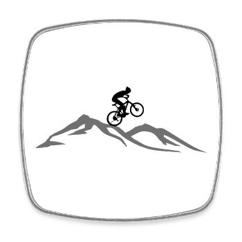 Cycling Mountain Bike Cycling Mountains - Square fridge magnet - white - Front