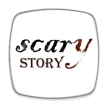 Scary Tale Vintage Typography - Square fridge magnet - white - Front