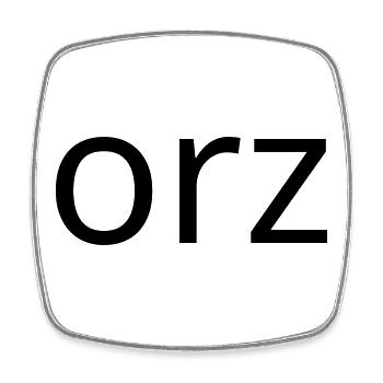 orz emoticon despair ASCII classic - Square fridge magnet - white - Front