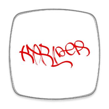 The World's Most Beautiful Day on Graffiti T-Shirt - Square fridge magnet - white - Front