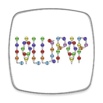 Lollipop typography - Square fridge magnet - white - Front