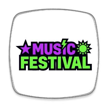 Music Festival Schriftzug Grafik - Viereckiger Kühlschrankmagnet - Weiß - Vorne