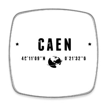 Caen France Coordonnées Gps Globe - Magnet carré - blanc - Devant