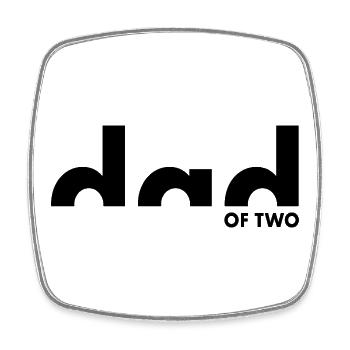 Dad Of Two | Vater | Vatertag - Viereckiger Kühlschrankmagnet - Weiß - Vorne