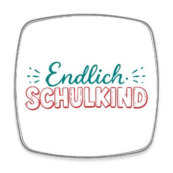 Endlich Schulkind Schulstart - Viereckiger Kühlschrankmagnet - Weiß - Vorne