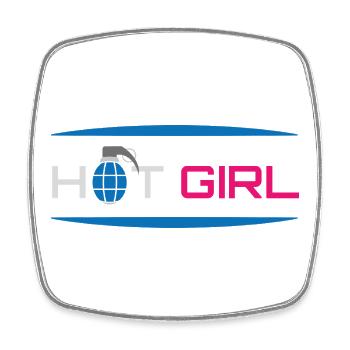 Heiße sexy Girl Power - Viereckiger Kühlschrankmagnet - Weiß - Vorne