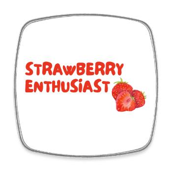 Strawberry Enthusiast - Viereckiger Kühlschrankmagnet - Weiß - Vorne