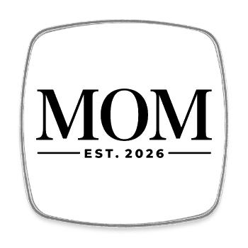 Mom Est. 2026 | Mutter | Muttertag Geschenk - Viereckiger Kühlschrankmagnet - Weiß - Vorne