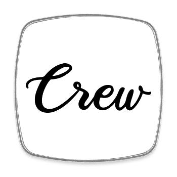 crew_schrift - Viereckiger Kühlschrankmagnet - Weiß - Vorne