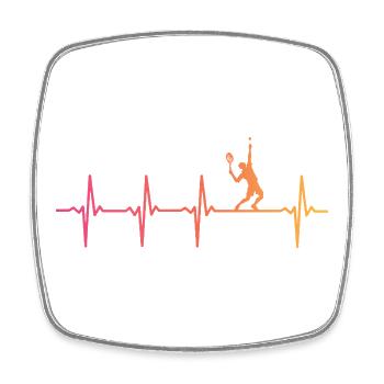 Tennisspieler von Sunset Heartbeat - Viereckiger Kühlschrankmagnet - Weiß - Vorne