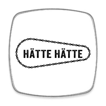 Hätte Hätte Fahrradkette – Geschenk für Radfahrer - Viereckiger Kühlschrankmagnet - Weiß - Vorne