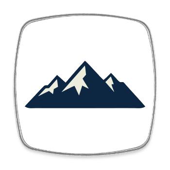 Gebirge Berge Silhouette - Viereckiger Kühlschrankmagnet - Weiß - Vorne