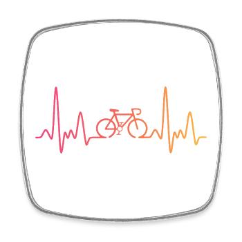Sunset Cycling Heartbeat Cycling - Square fridge magnet - white - Front