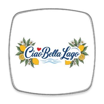 Ciao Bella Lago Motif Citron Vagues - Magnet carré - blanc - Devant